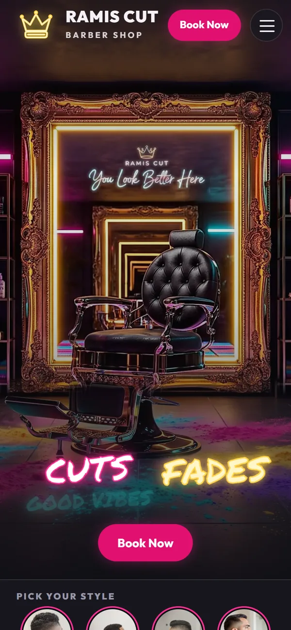The Rami's Cut website on a phone